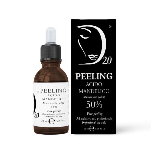 Peeling acido mandelico 50 % con acido salicilico e meliloto. Peeling chimico viso non fotosensibilizzante per rughe superficiali, trattamento tonificante, peeling viso a base di acido mandelico, peeling acido mandelico viso, derma 2.0