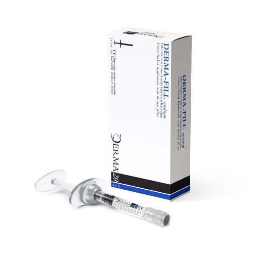 Filler labbra, filler rughe, filler per riempimento labbra, filler per riempimento rughe Derma-fill medium acido ialuronico reticolato 21mg/ml Derma 2.0 med, filler medium, medium, made in italy