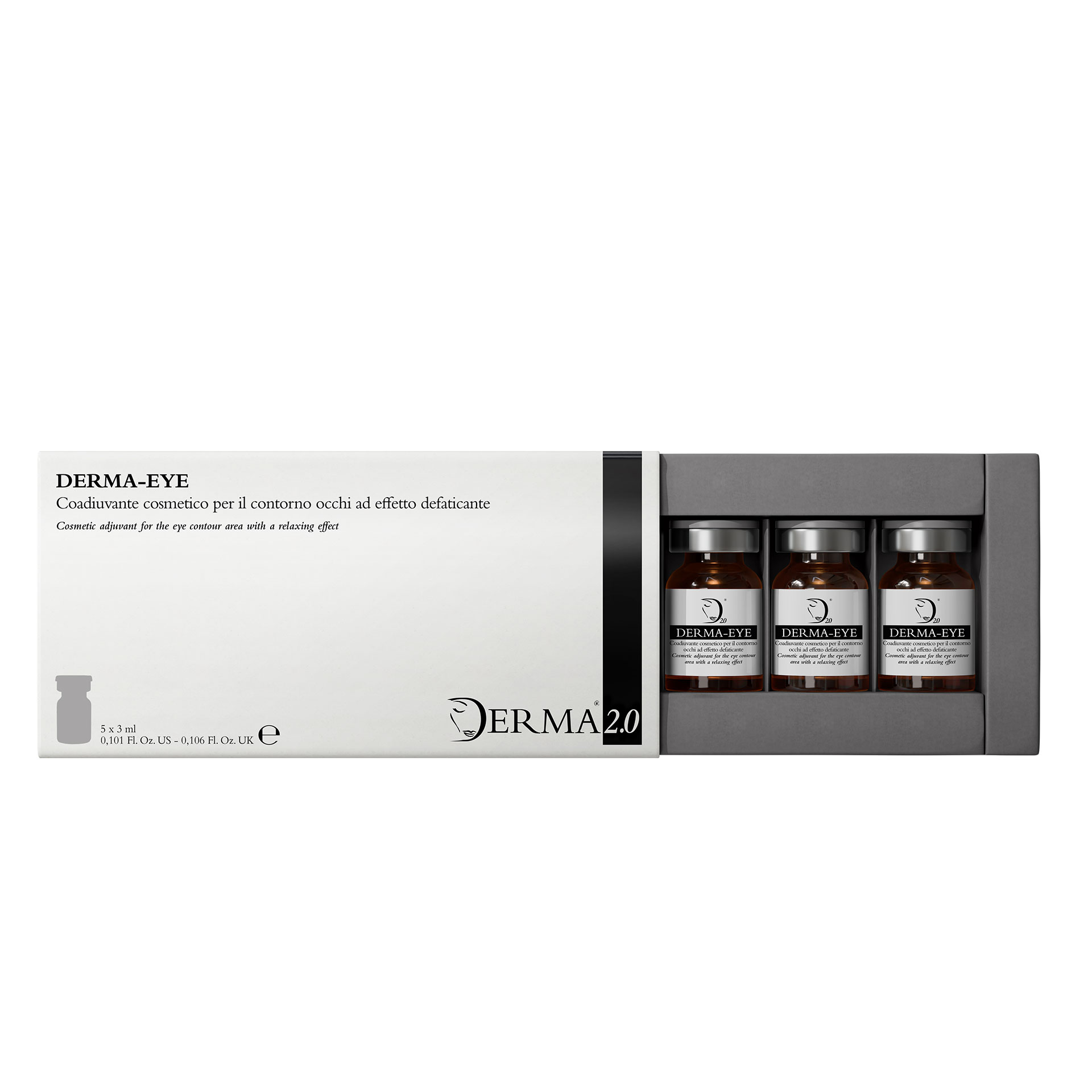 Trattamento contorno occhi, trattamento occhiaie cocktail Derma-Eye®. Trattamento completo anti occhiaie e borse occhi illuminante Made in italy