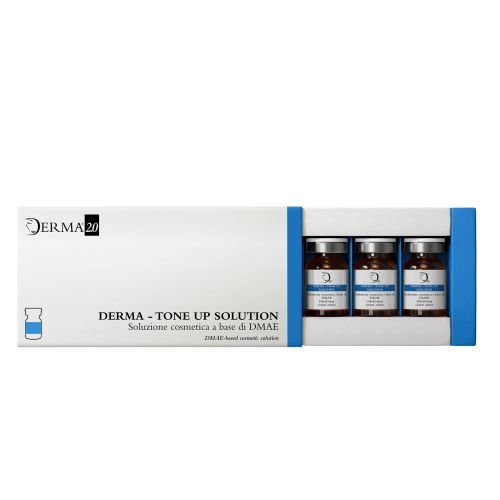 Derma Tone-Up, dmae fiale, fiale a base di DMAE dimetilaminoetanolo per trattamento rassodante e trattamento tonificante in fiale ad uso professionale. Made in italy. 5 fiale da 10 ml