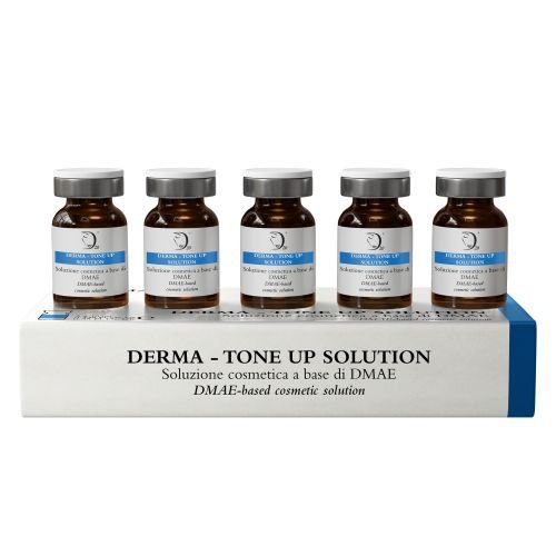 Derma Tone-Up, dmae fiale, fiale a base di DMAE dimetilaminoetanolo per trattamento rassodante e trattamento tonificante in fiale ad uso professionale. Made in italy. 5 fiale da 10 ml