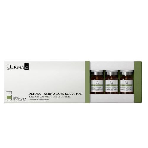 Carnitina fiale sterili, l-carnitina per estetica avanzata, trattamento riducente, trattamento alopecia box da 5 fiale da 10 ml. Derma Amino-loss Solution. Made in italy
