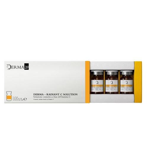Vitamina C, trattamento illuminante viso a base di vitamina c, vitamina c in fiale sterili, derma radiant c solution, derma 2.0, made in italy